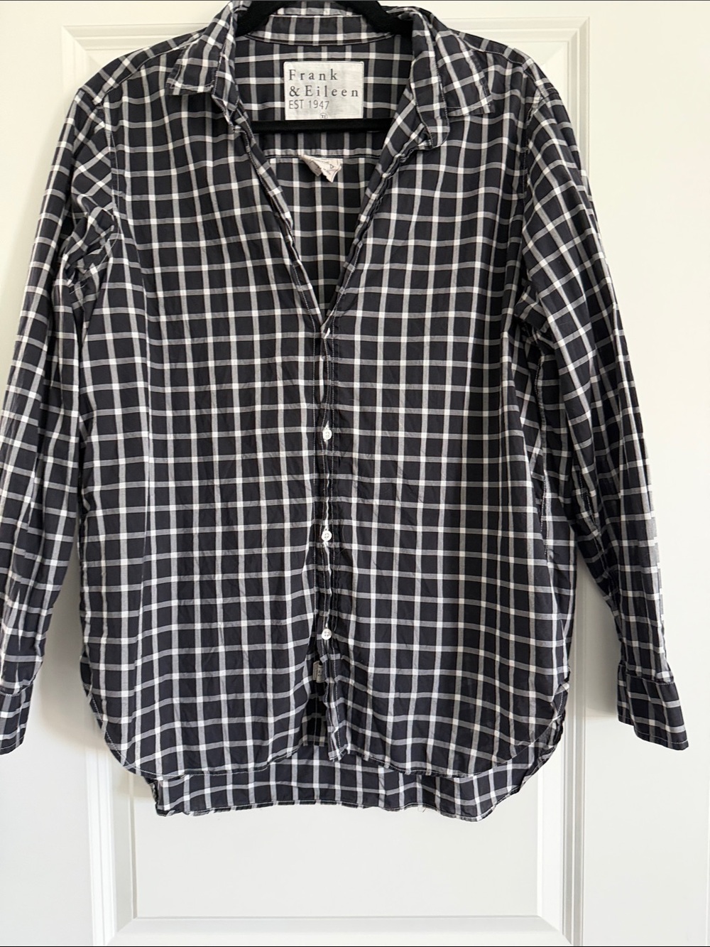 Frank & Eileen Black and White Windowpane Button-Down Shirt